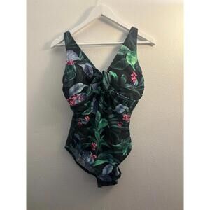 Kona Sol Tropical Floral One Piece Swimsuit Size Large